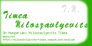 timea miloszavlyevits business card