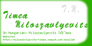 timea miloszavlyevits business card